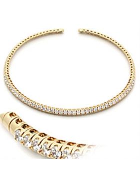 LO830-16 - Brass Gold Necklace AAA Grade CZ Clear