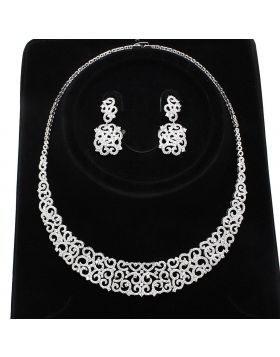 Jewelry Sets,Brass,Rhodium,AAA Grade CZ,Clear
