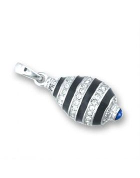 Pendant,925 Sterling Silver,High-Polished,Top Grade Crystal,Clear
