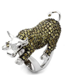 Ring Brass Rhodium + Ruthenium AAA Grade CZ Multi Color