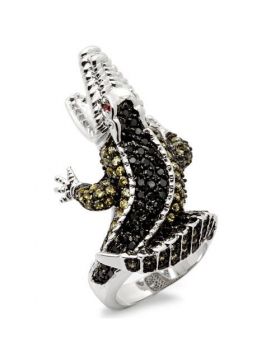 Ring Brass Rhodium + Ruthenium AAA Grade CZ Multi Color