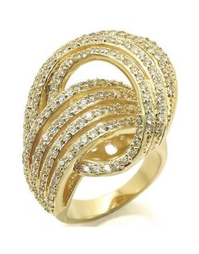 Ring Brass Gold AAA Grade CZ Clear