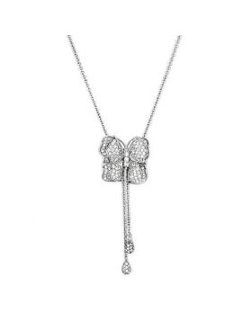 LOS608-18 - 925 Sterling Silver Silver Necklace AAA Grade CZ Clear