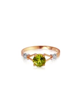 0.87 Carat 14K Rose Gold Cathy Peridot Diamond Ring