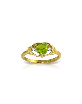 0.61 Carat 14K Gold Love Prerequisite Peridot Diamond Ring