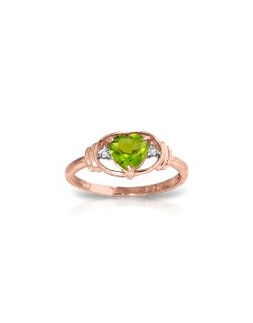 0.61 Carat 14K Rose Gold Glory Peridot Diamond Ring