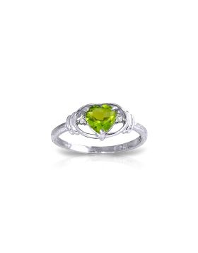 0.61 Carat 14K White Gold Think Of Fairness Peridot Diamond Ring