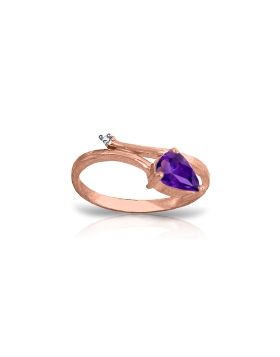 0.83 Carat 14K Rose Gold Snake Charm Amethyst Diamond Ring