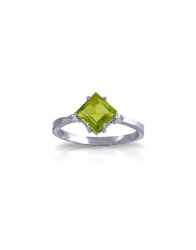 1.77 Carat 14K White Gold Meant For Me Peridot Diamond Ring