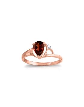 0.66 Carat 14K Rose Gold Victoria Garnet Diamond Ring