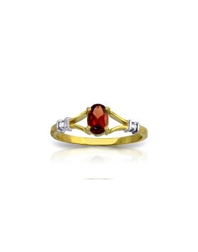 0.46 Carat 14K Gold Revitalize Your Spirit Garnet Diamond Ring