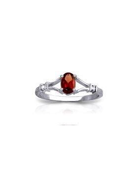 0.46 Carat 14K White Gold Family Is Forever Garnet Diamond Ring