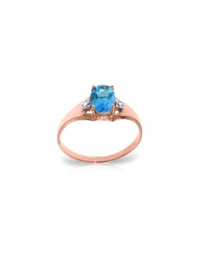 0.76 Carat 14K Rose Gold Brilliance Blue Topaz Diamond Ring