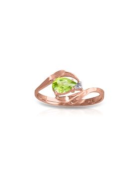 0.41 Carat 14K Rose Gold Waves Peridot Diamond Ring