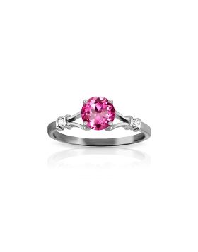 1.02 Carat 14K White Gold Be Original Pink Topaz Diamond Ring