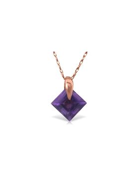 14K Rose Gold Gold Necklace w/ Natural Purple Amethyst