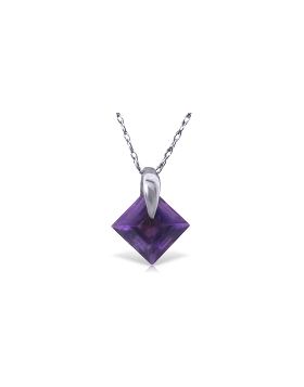 1.16 Carat 14K White Gold Gold Necklace Natural Purple Amethyst