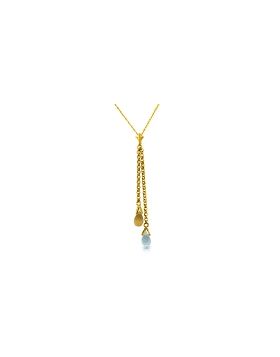 1.4 Carat 14K Gold Necklace Blue Topaz And Citrine