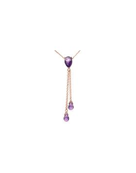 14K Rose Gold Necklace w/ Purple Amethysts