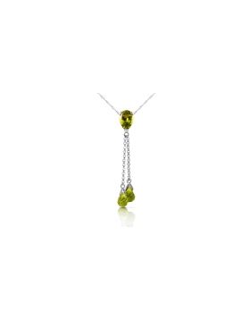 3.75 Carat 14K White Gold Necklace Peridot