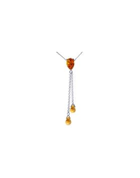 3.75 Carat 14K White Gold Necklace Citrine