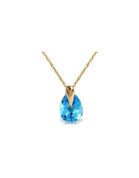 0.68 Carat 14K Gold Necklace Natural Blue Topaz