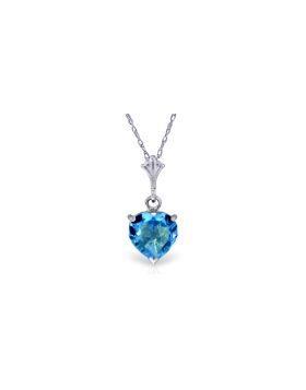 1.15 Carat 14K White Gold Lafayette Blue Topaz Necklace