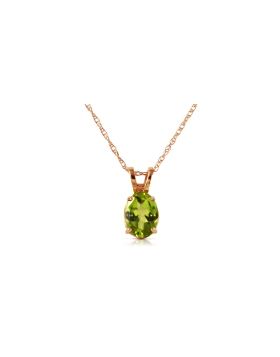 0.85 Carat 14K Rose Gold Solitaire Peridot Necklace