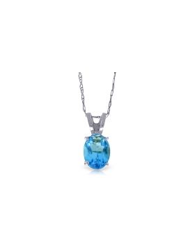 0.85 Carat 14K White Gold Life At Forty Blue Topaz Necklace
