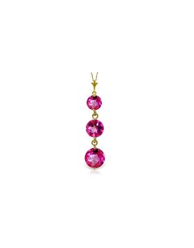 3.6 Carat 14K Gold Necklace Natural Pink Topaz