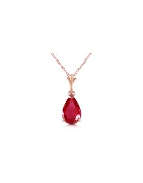 1.75 Carat 14K Rose Gold Pear Ruby Necklace