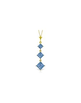 2.4 Carat 14K Gold Well Versed Blue Topaz Necklace