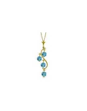 2.25 Carat 14K Gold Echoes Blue Topaz Necklace