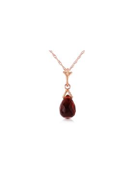 2.5 Carat 14K Rose Gold Necklace Briolette Garnet