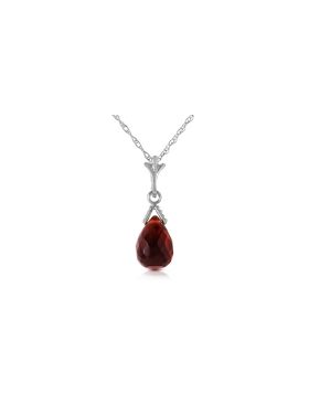 2.5 Carat 14K White Gold Necklace Briolette Garnet