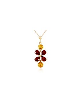 3.15 Carat 14K Gold Felicita Garnet Citrine Necklace