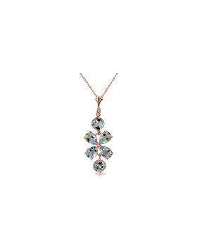 3.15 Carat 14K Rose Gold Necklace Aquamarine