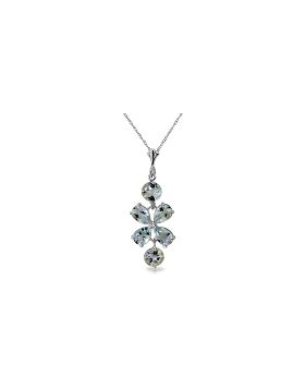 3.15 Carat 14K White Gold Necklace Aquamarine