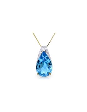 6 Carat 14K Gold Lacuna Blue Topaz Necklace