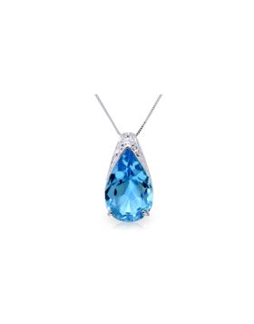 6 Carat 14K White Gold Place To Stand Blue Topaz Necklace