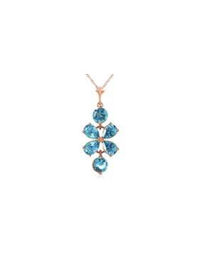 3.15 Carat 14K Rose Gold Petals Blue Topaz Necklace