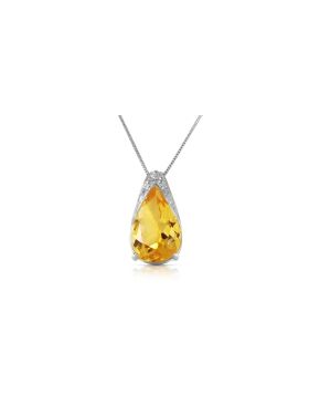 5 Carat 14K White Gold Necklace Natural Citrine