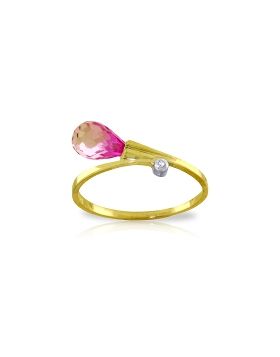 1.26 Carat 14K Gold Fancy Etchings Pink Topaz Diamond Ring
