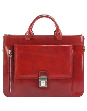 Donato leather Briefcase - Red