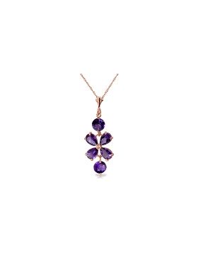 3.15 Carat 14K Rose Gold Petals Amethyst Necklace