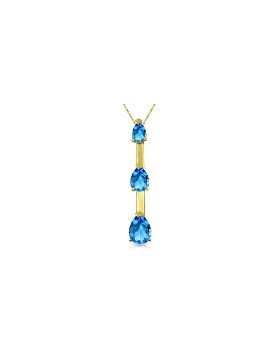 1.71 Carat 14K Gold First Light Blue Topaz Necklace