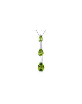 1.71 Carat 14K White Gold Wild Iris Peridot Necklace