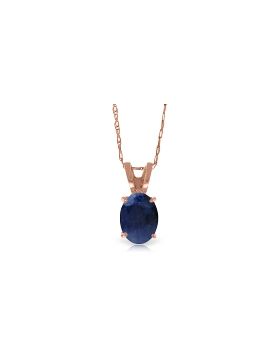 1 Carat 14K Rose Gold Solitaire Sapphire Necklace
