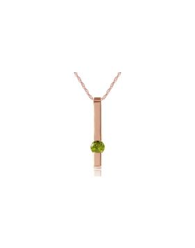 0.25 Carat 14K Rose Gold Bar Peridot Necklace