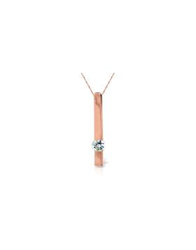0.25 Carat 14K Rose Gold Bar Aquamarine Necklace